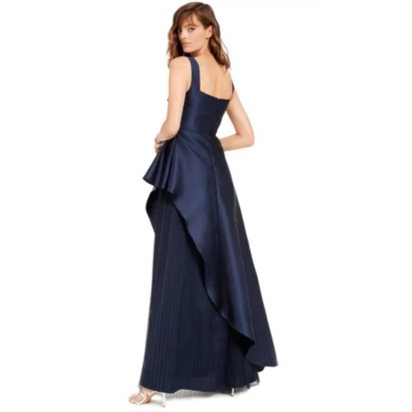 Adrianna Papell Satin Maxi Dress Blue - Picture 2 of 11